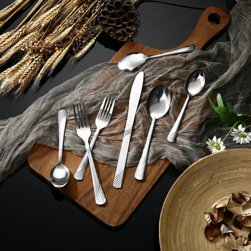 48 Pcs Cutlery Set For 8 Stainless Steel Flatware Set
