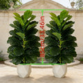 3ft Artificial Fiddle Leaf Fig Tree 2 Pack with White Pot,