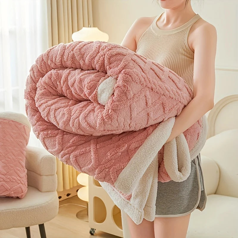 1pc Jacquard Sherpa Weighted Blanket  6llbs