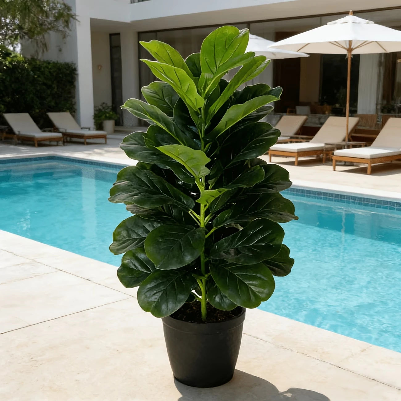 3ft Artificial Fiddle Leaf Fig Tree 2 Pack with White Pot,