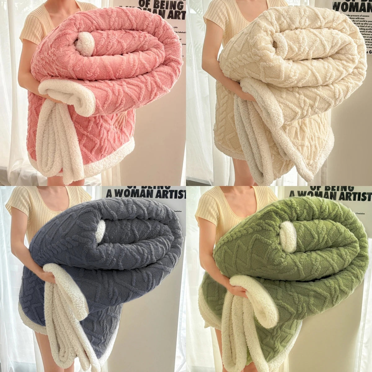 1pc Jacquard Sherpa Weighted Blanket  6llbs