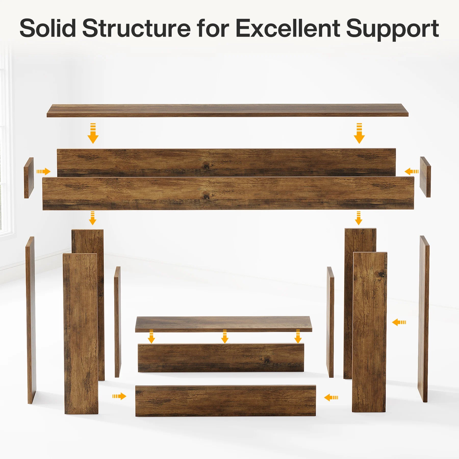 Console Table with U-Shaped Base,