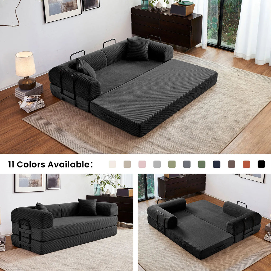 79''  Foldable Convertible Futon Sleeper Sofa Bed