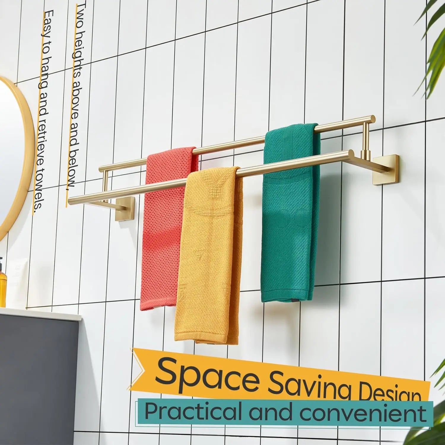 32-Inch Gold Double Towel  Bar