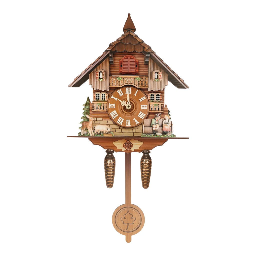 Vintage Cuckoo Wall Clock with Bird Chime,