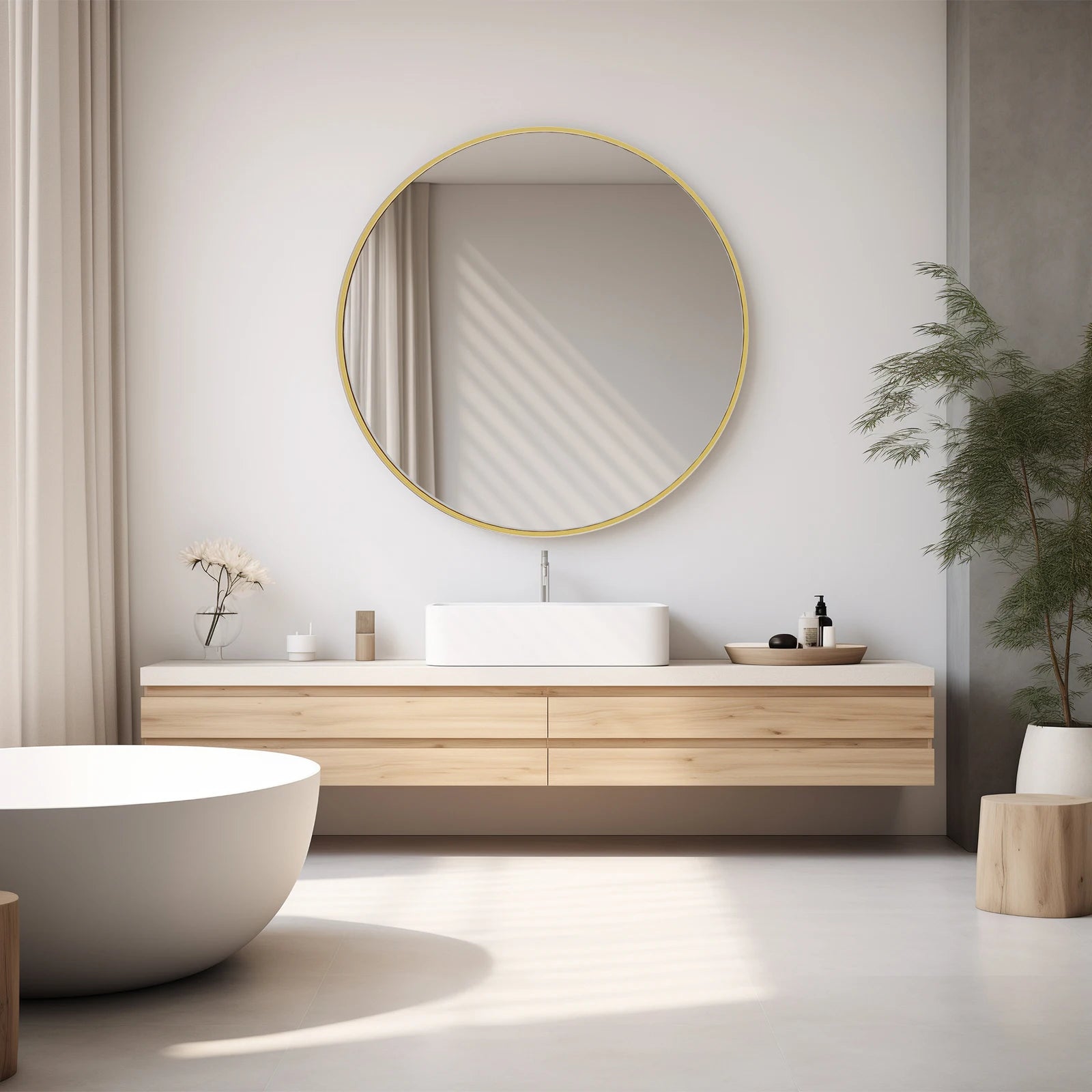Large Round Vanity  Mirror