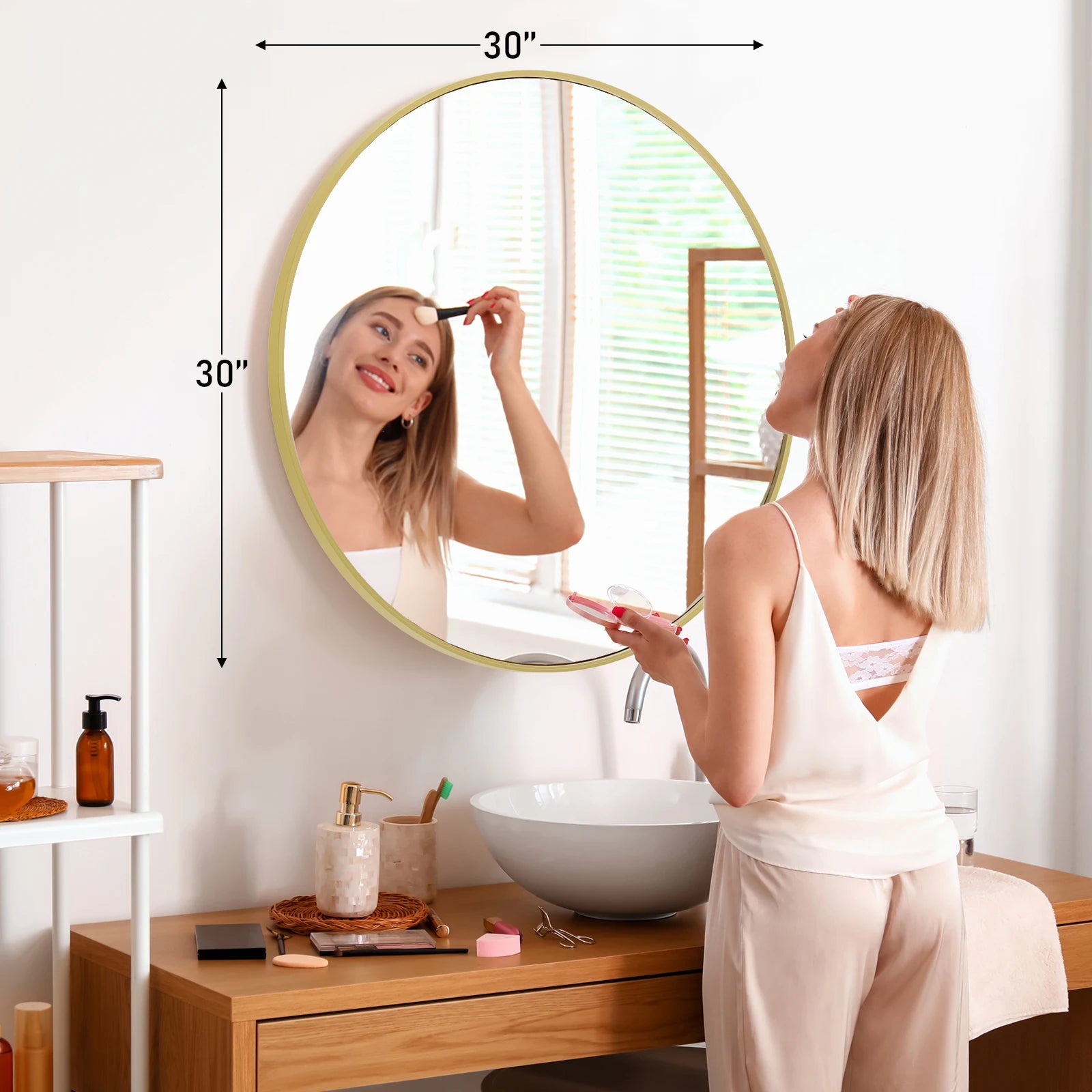 Large Round Vanity  Mirror
