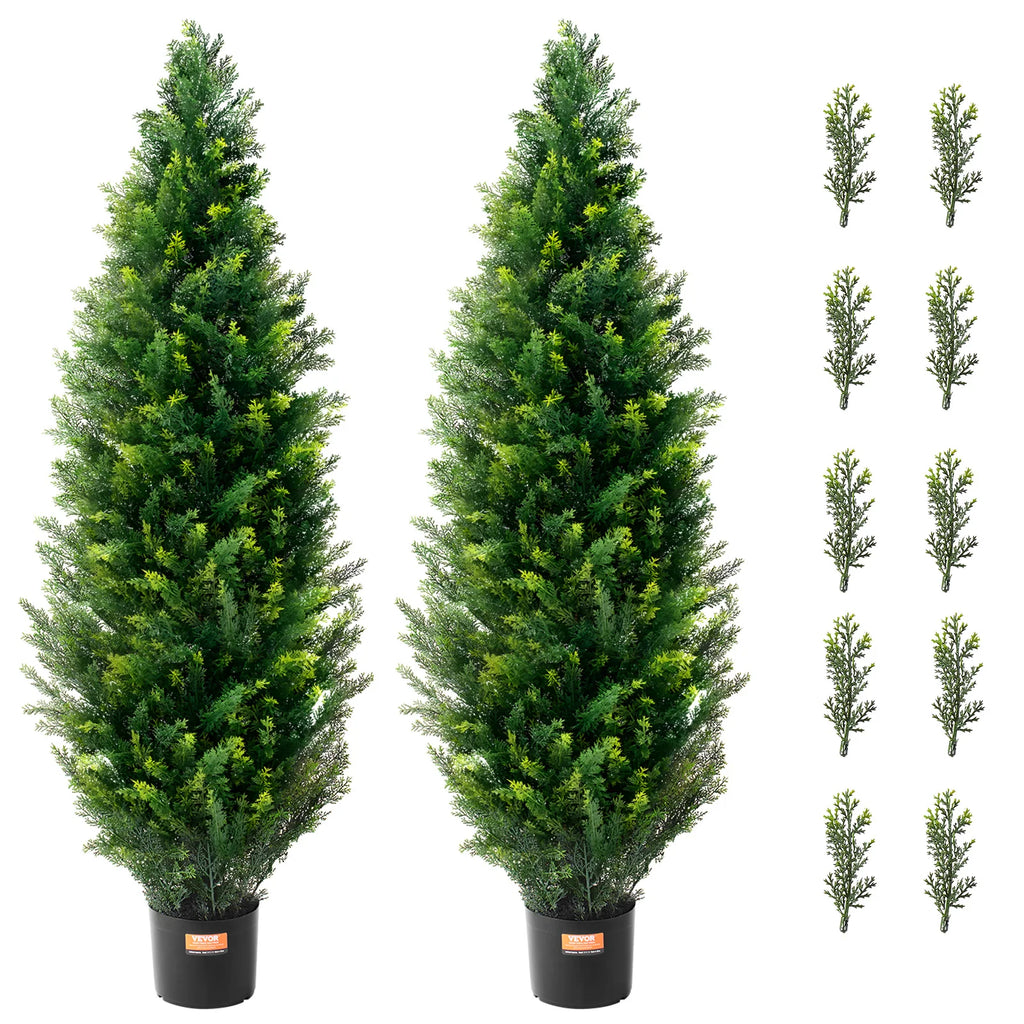 36 inch Tall Artificial Cedar Topiary Tree (2 Pieces)