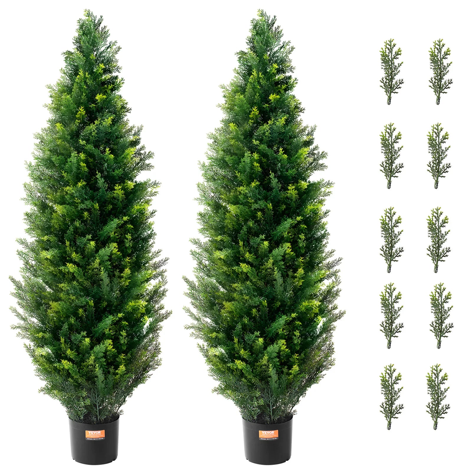 36 inch Tall Artificial Cedar Topiary Tree (2 Pieces)