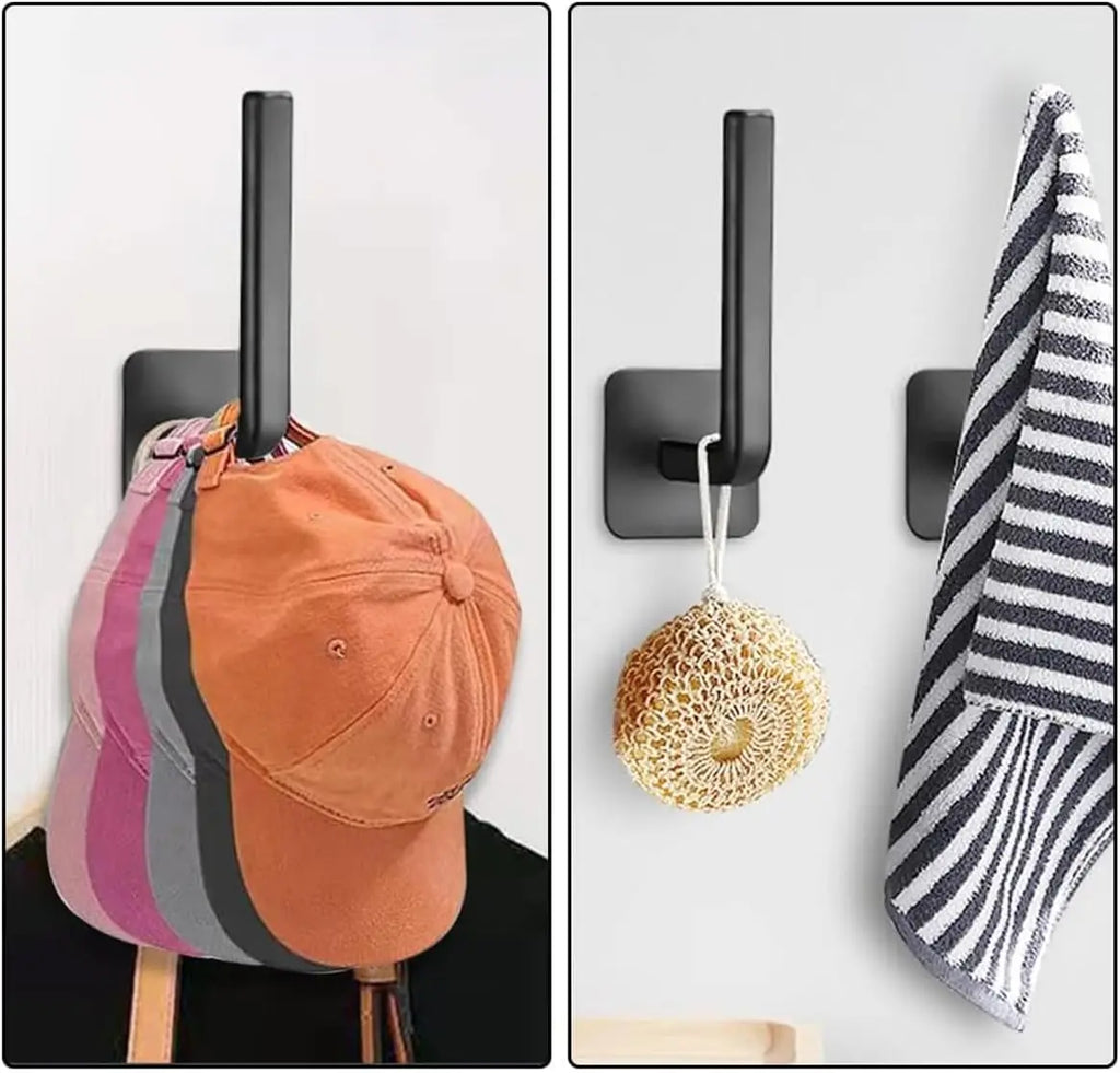 2 Pcs Black Adhesive Hooks