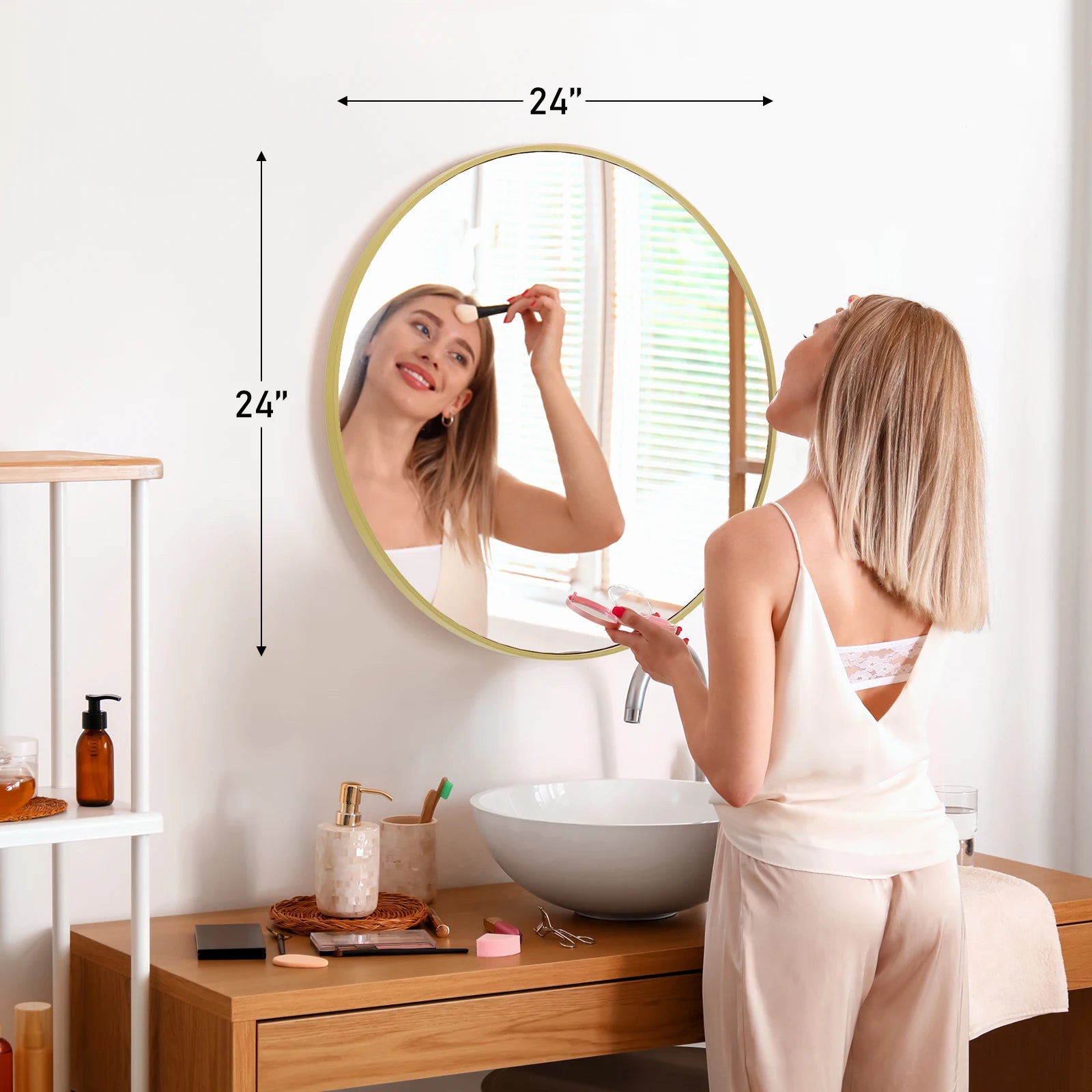 Large Round Vanity  Mirror