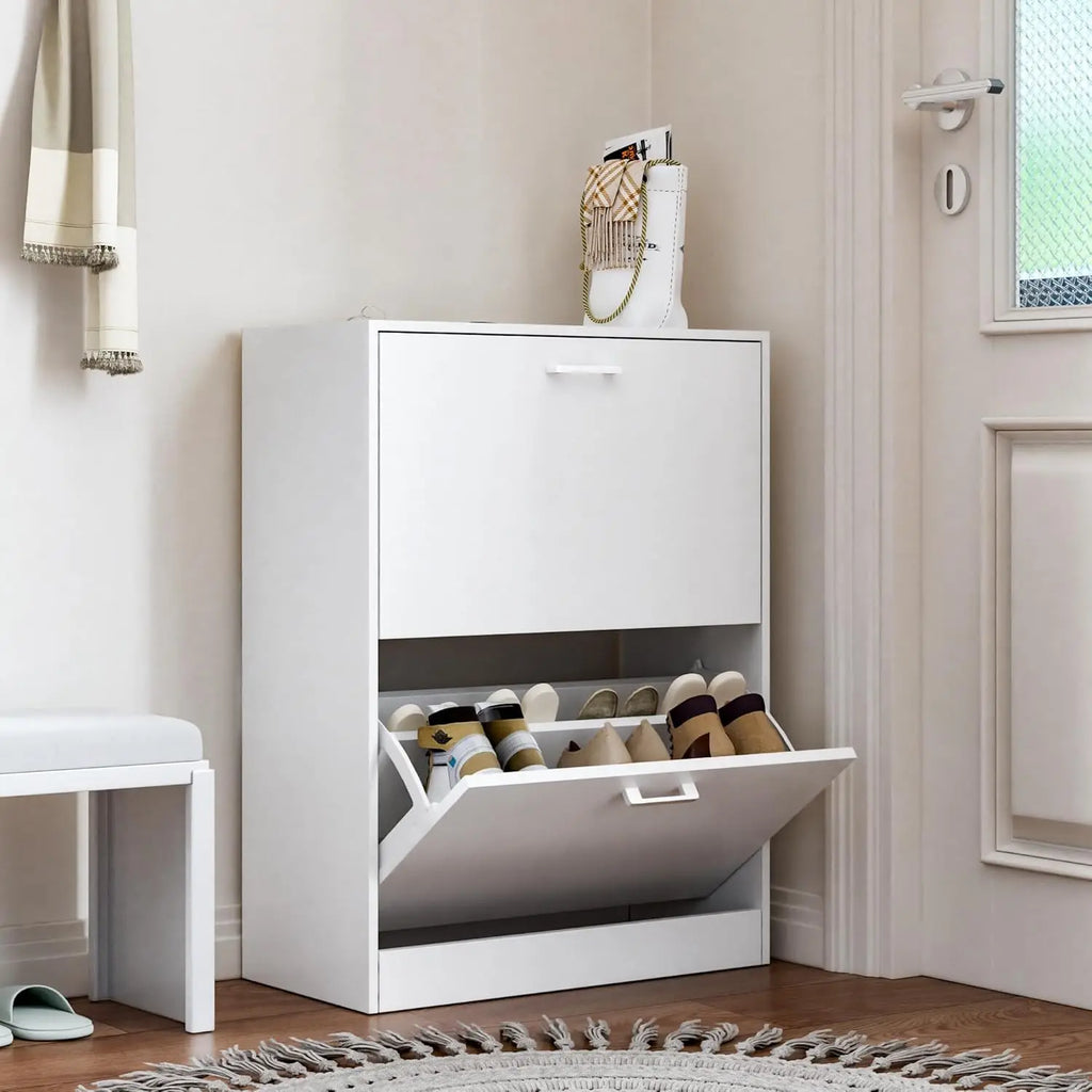 Freestanding Shoe Storage Cabinet, with 2 or 3 Flip drawers