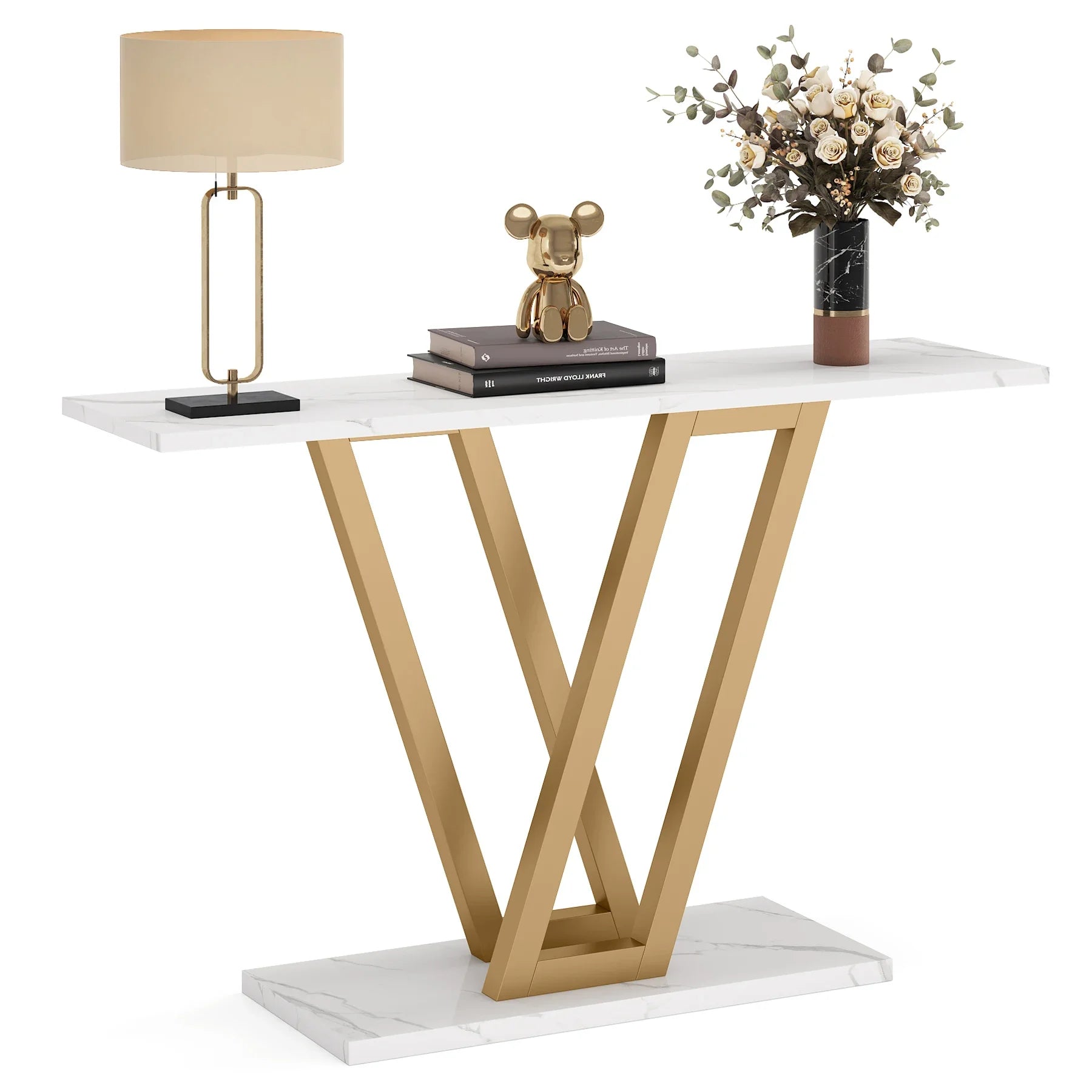 43 Inch Industrial Entryway Console Table