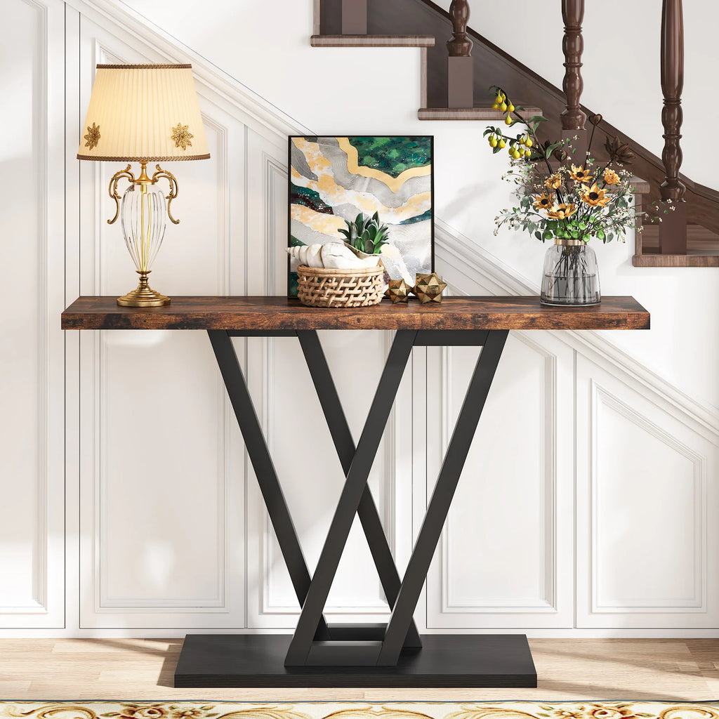 43 Inch Industrial Entryway Console Table