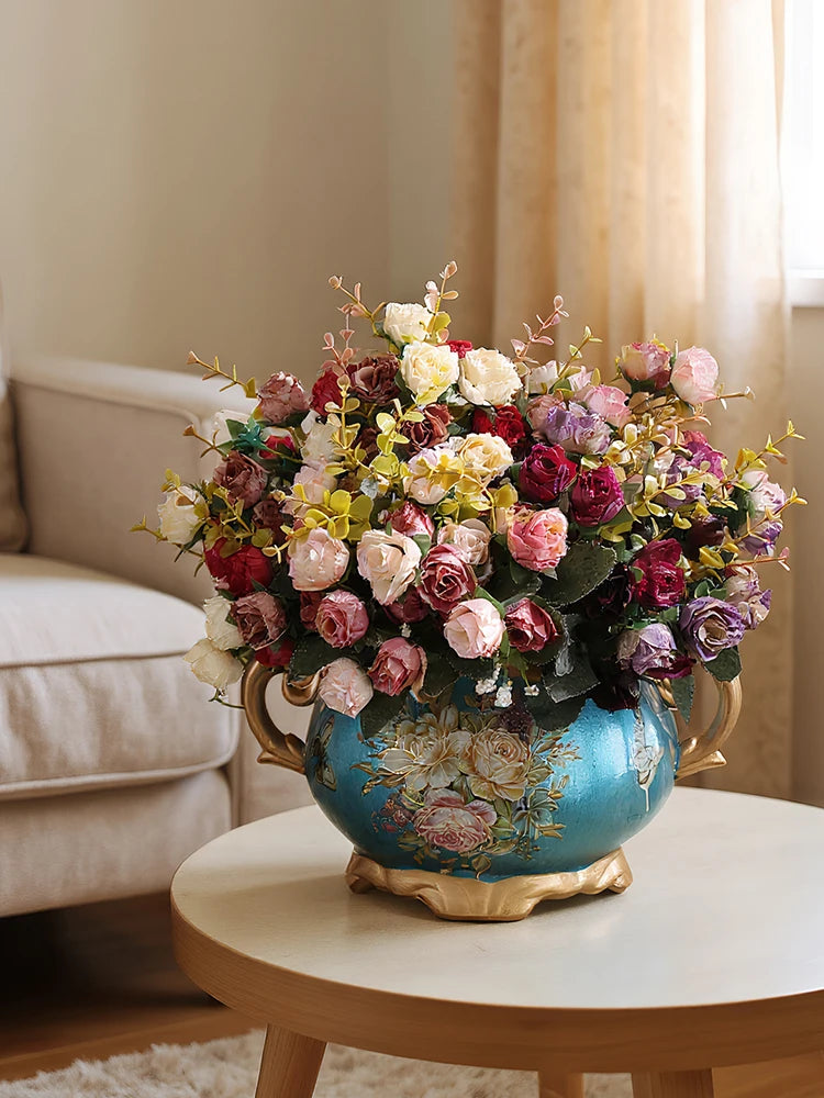 Desktop Flower Arrangement Vase with Handle