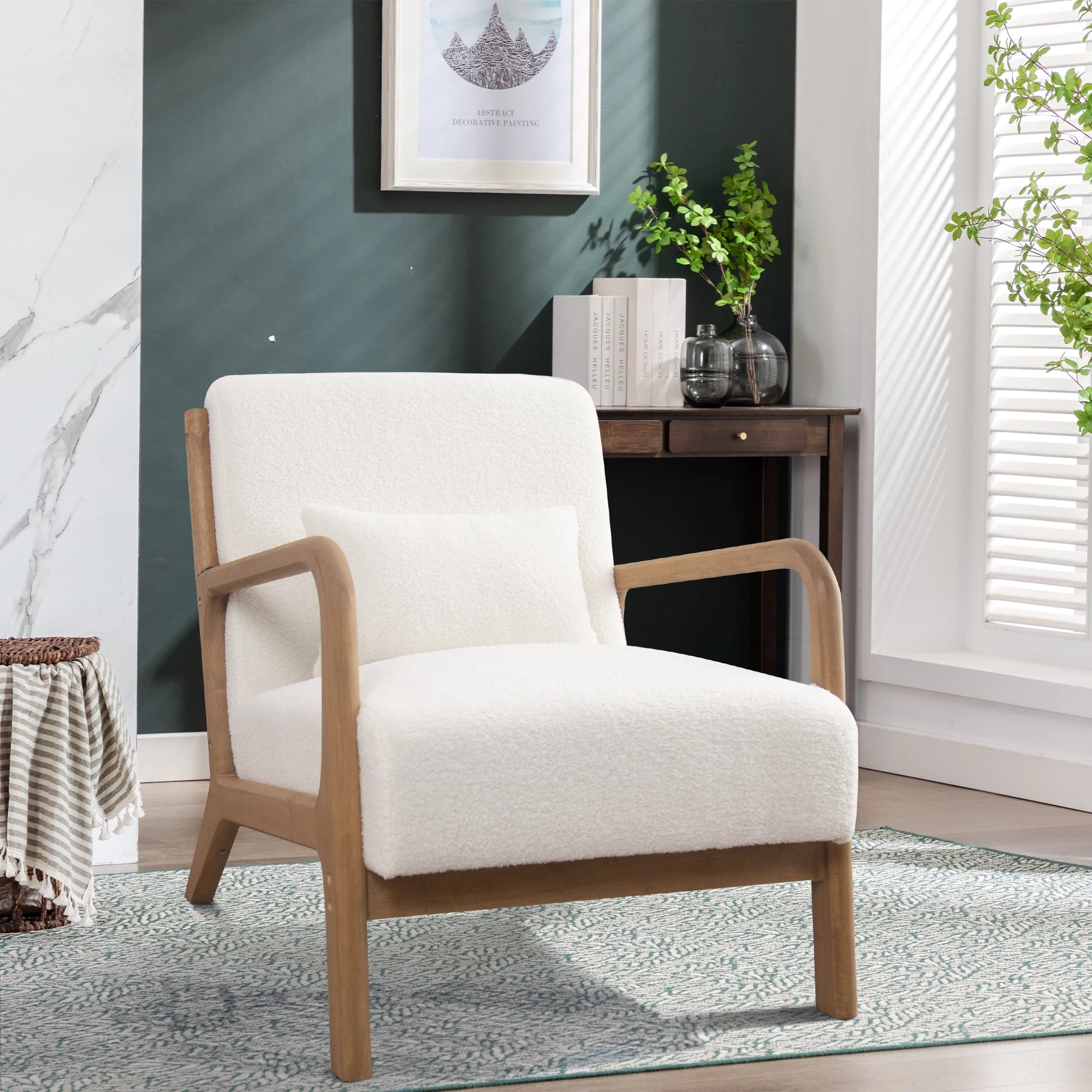 Solid Color Solid Wood Living Room Chair