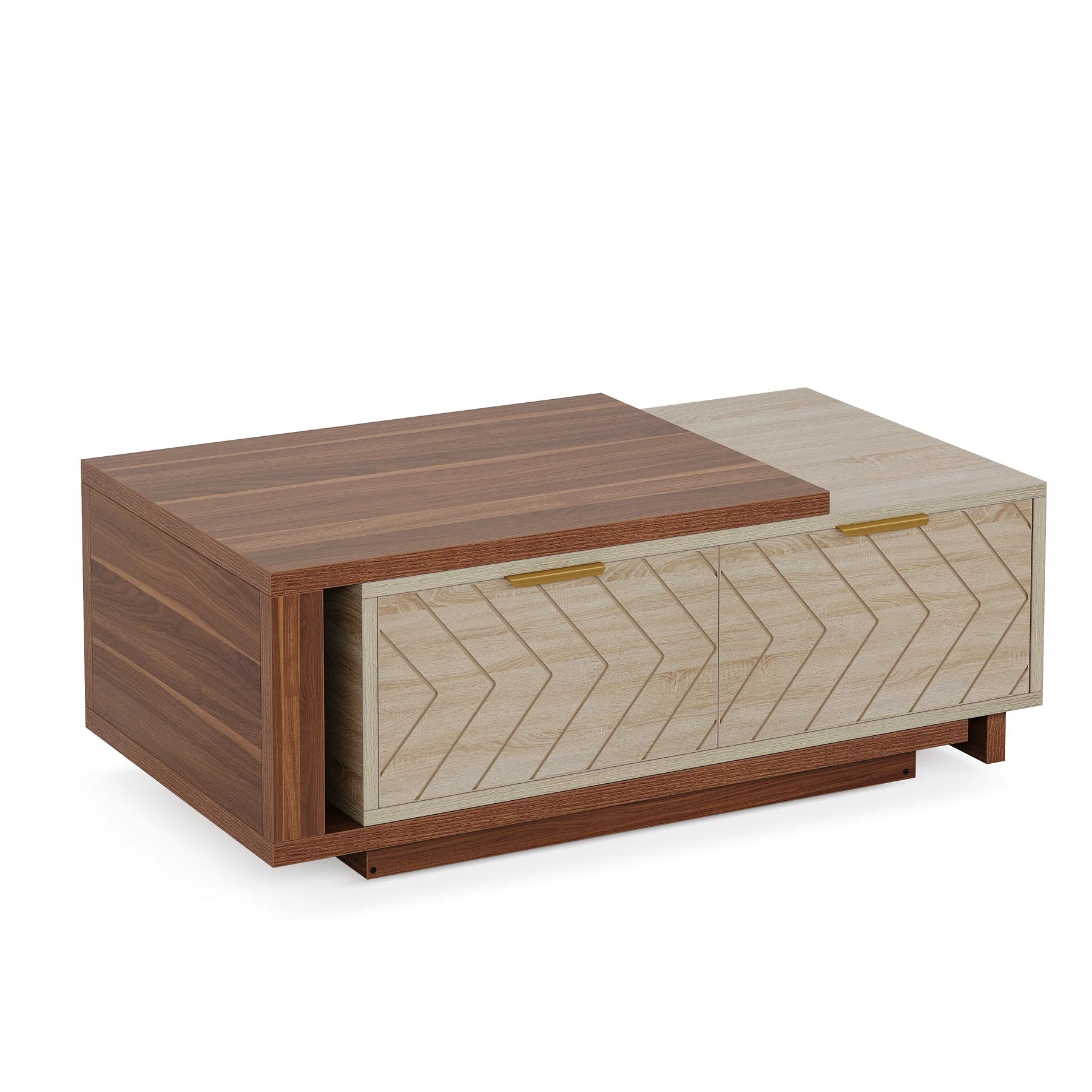 Extendable Coffee Table, 42"-65" Length Adjustable  with  Storage