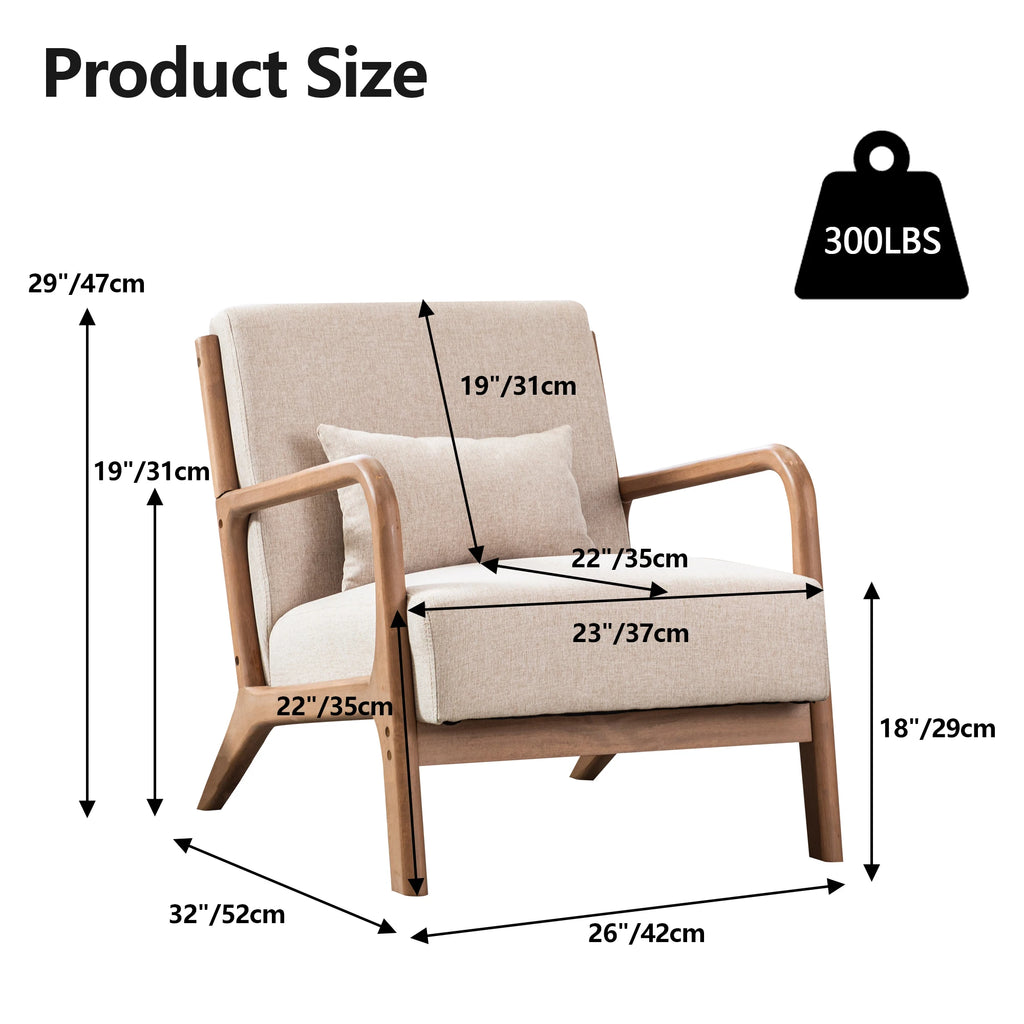 Solid Color Solid Wood Living Room Chair