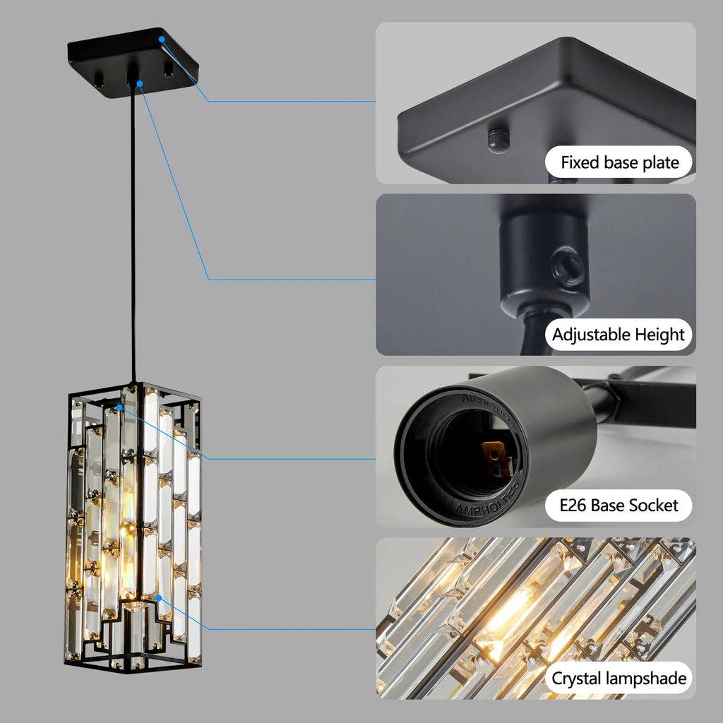 3-Pack Modern Luxury Crystal Pendant Light