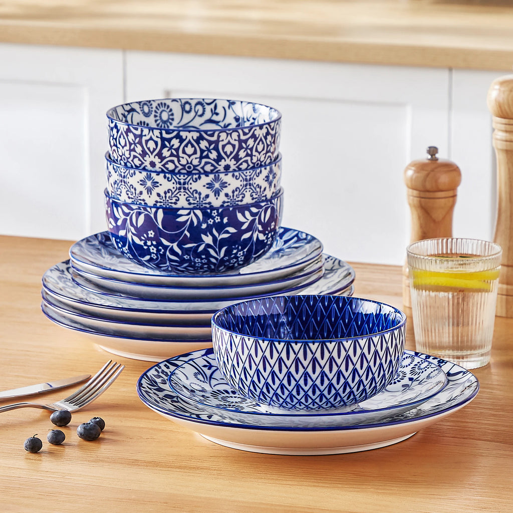 Blue and White Porcelain Tableware Set