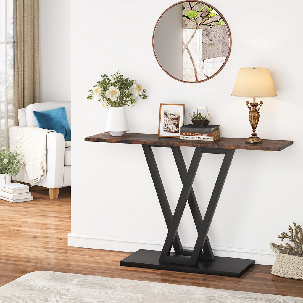 43 Inch Industrial Entryway Console Table