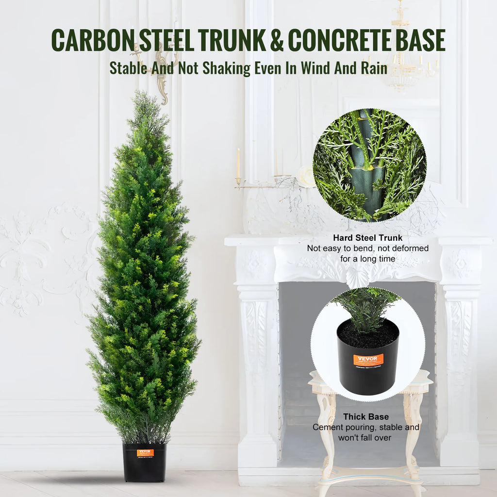36 inch Tall Artificial Cedar Topiary Tree (2 Pieces)