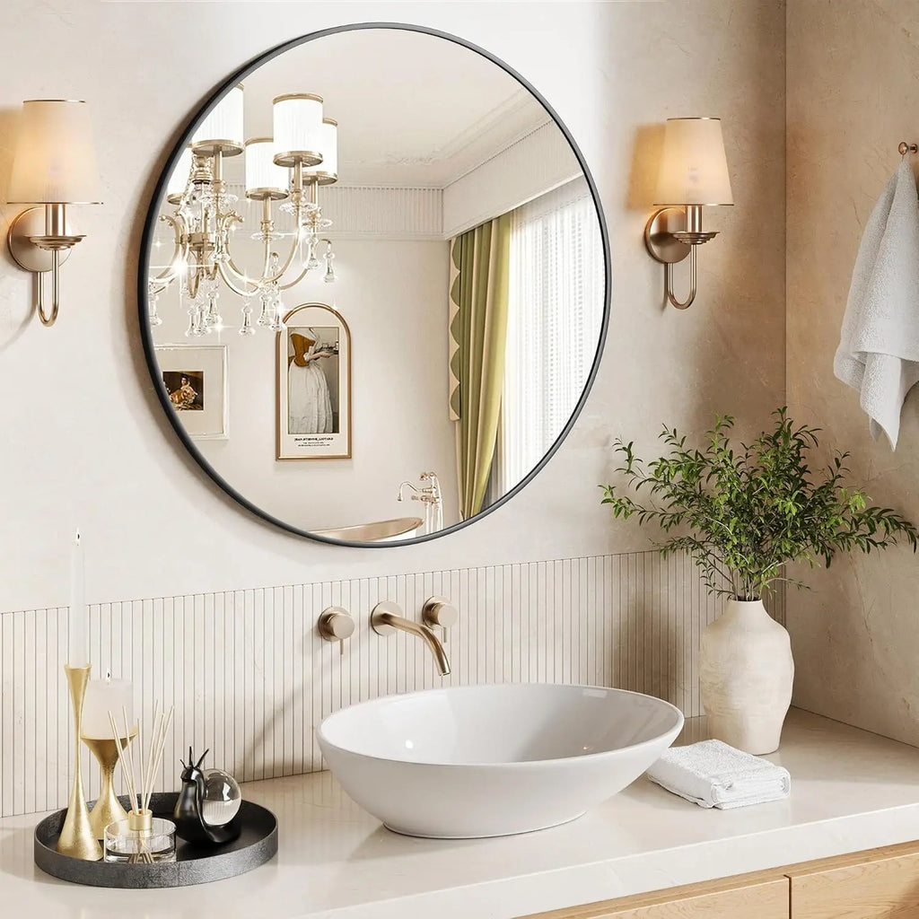 Round Metal Frame  Wall Mirror For Bathroom