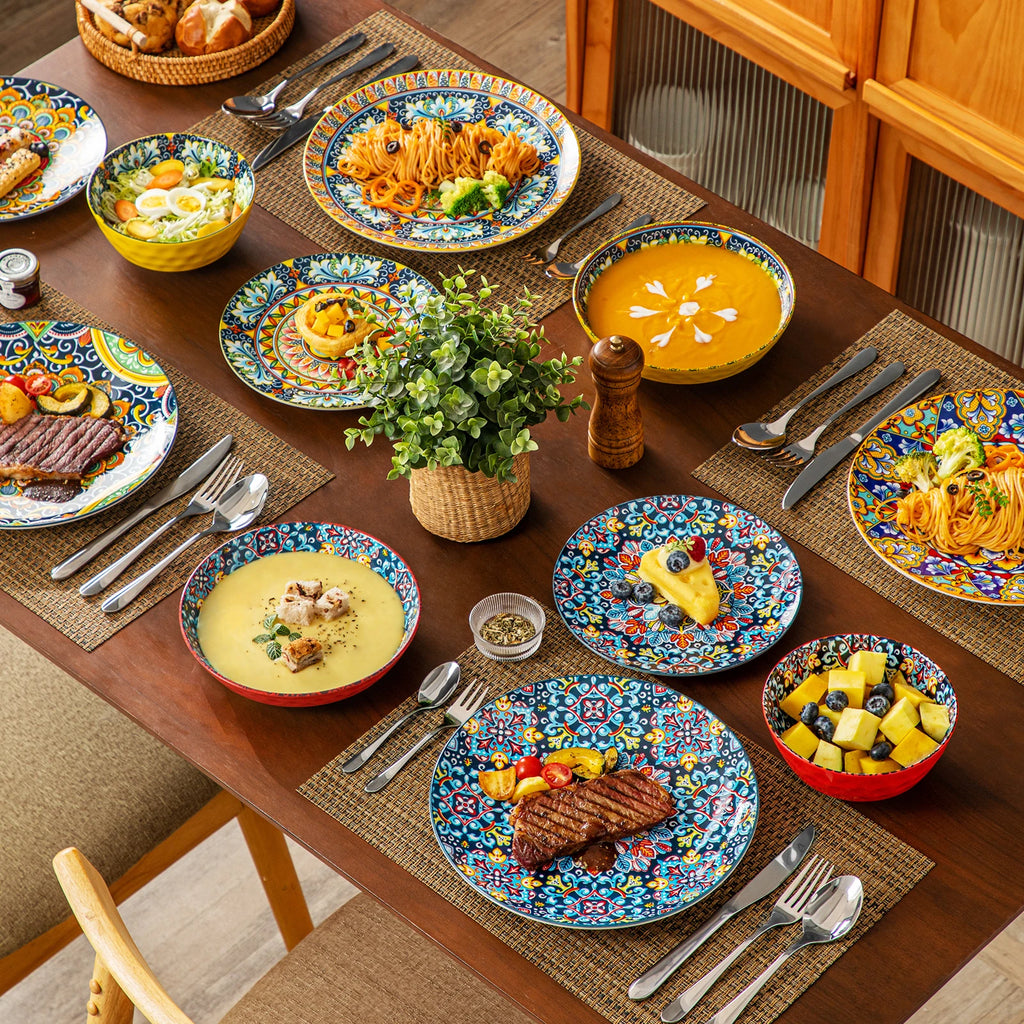 Bohemian Style Ceramic Stoneware Dinnerware Set
