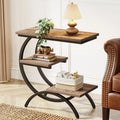 Industrial 3-tier C-Shaped End Table