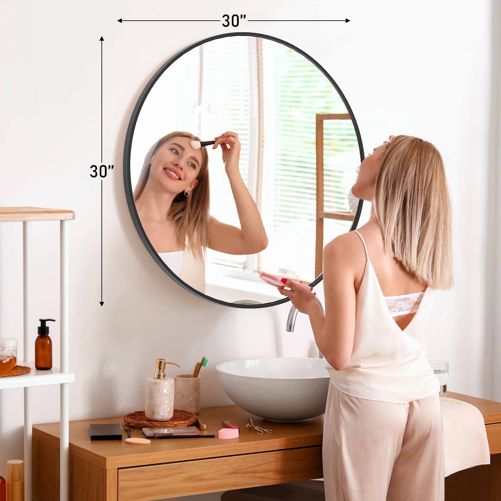 Large Round Vanity  Mirror