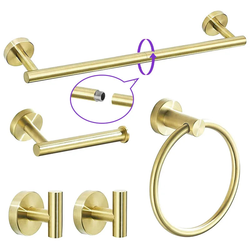 5 Piece Bathroom Gold Bathroom Hardware Set
