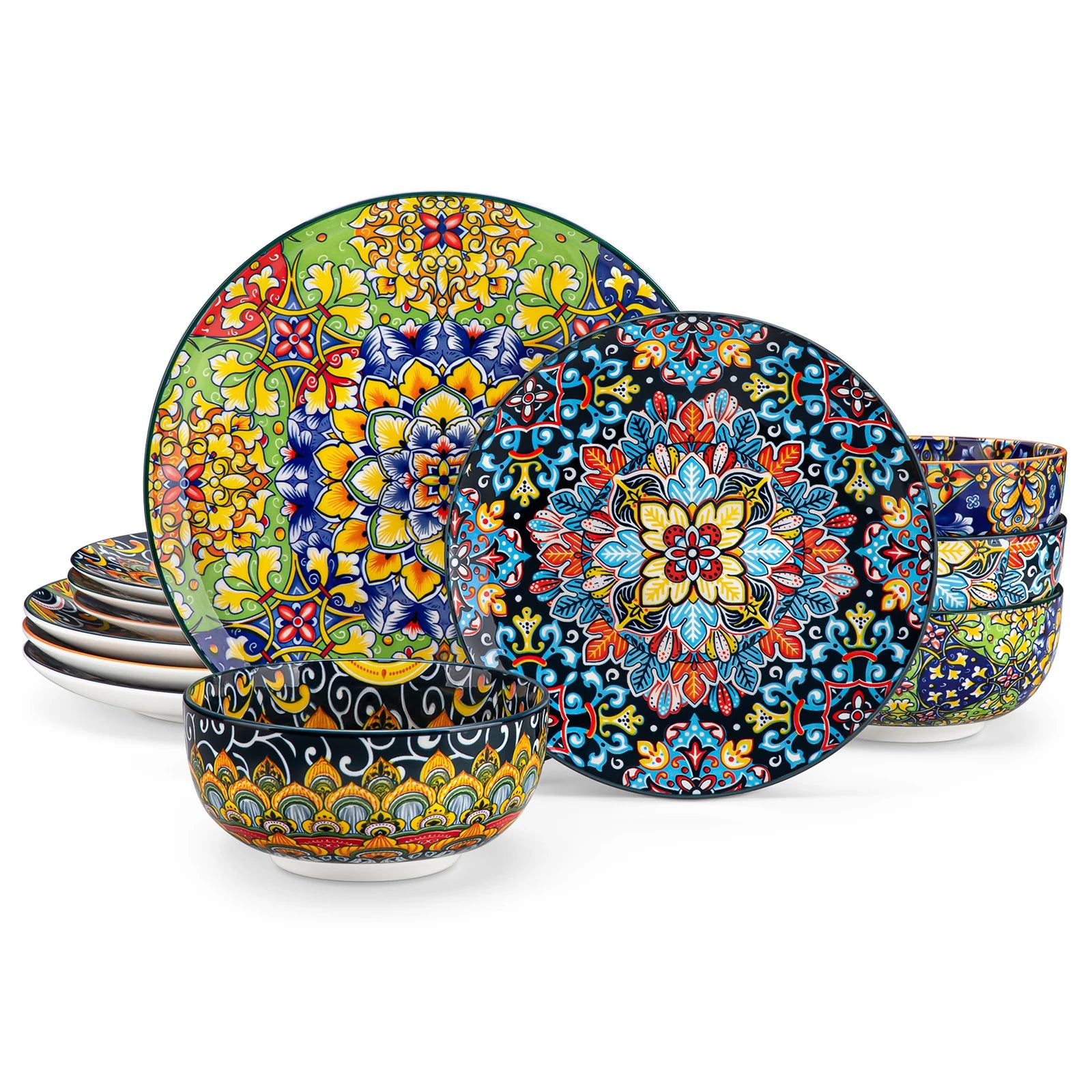 Bohemian Style Ceramic Stoneware Dinnerware Set