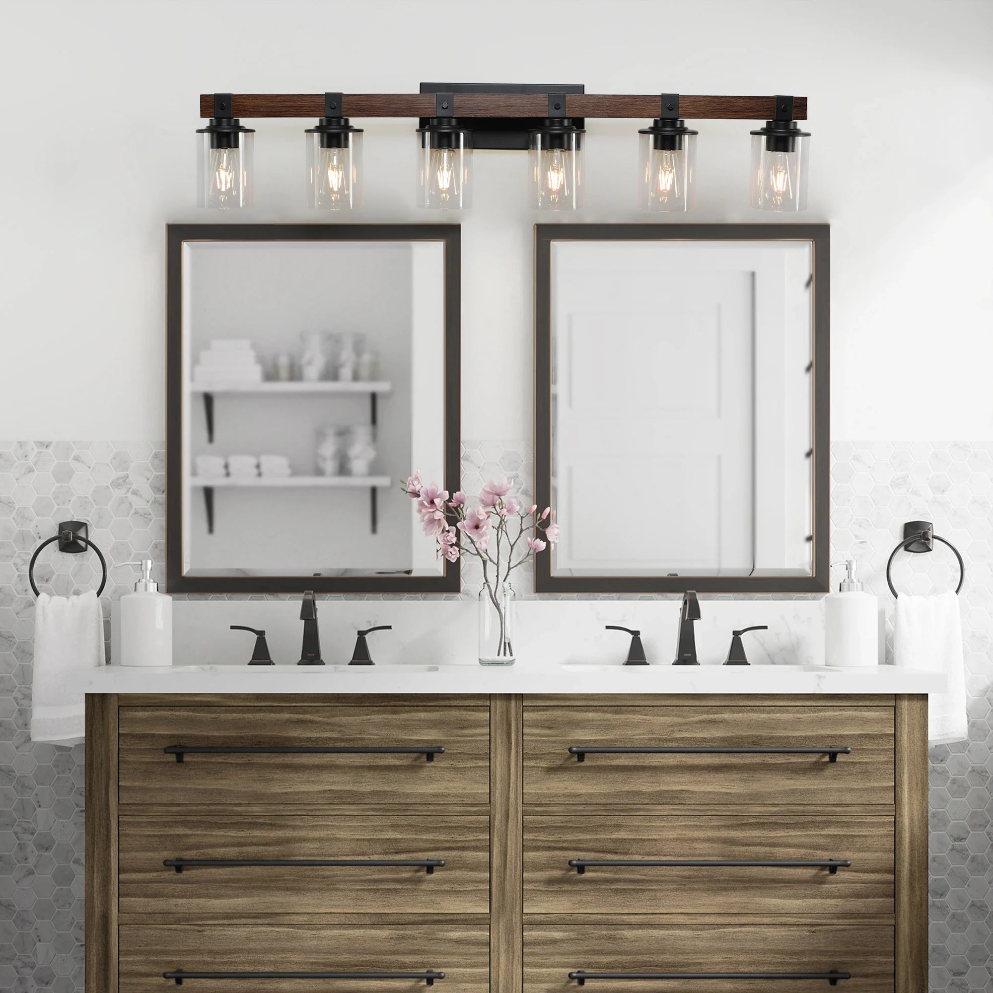 6-Lights Farmhouse Vanity Light Fixture