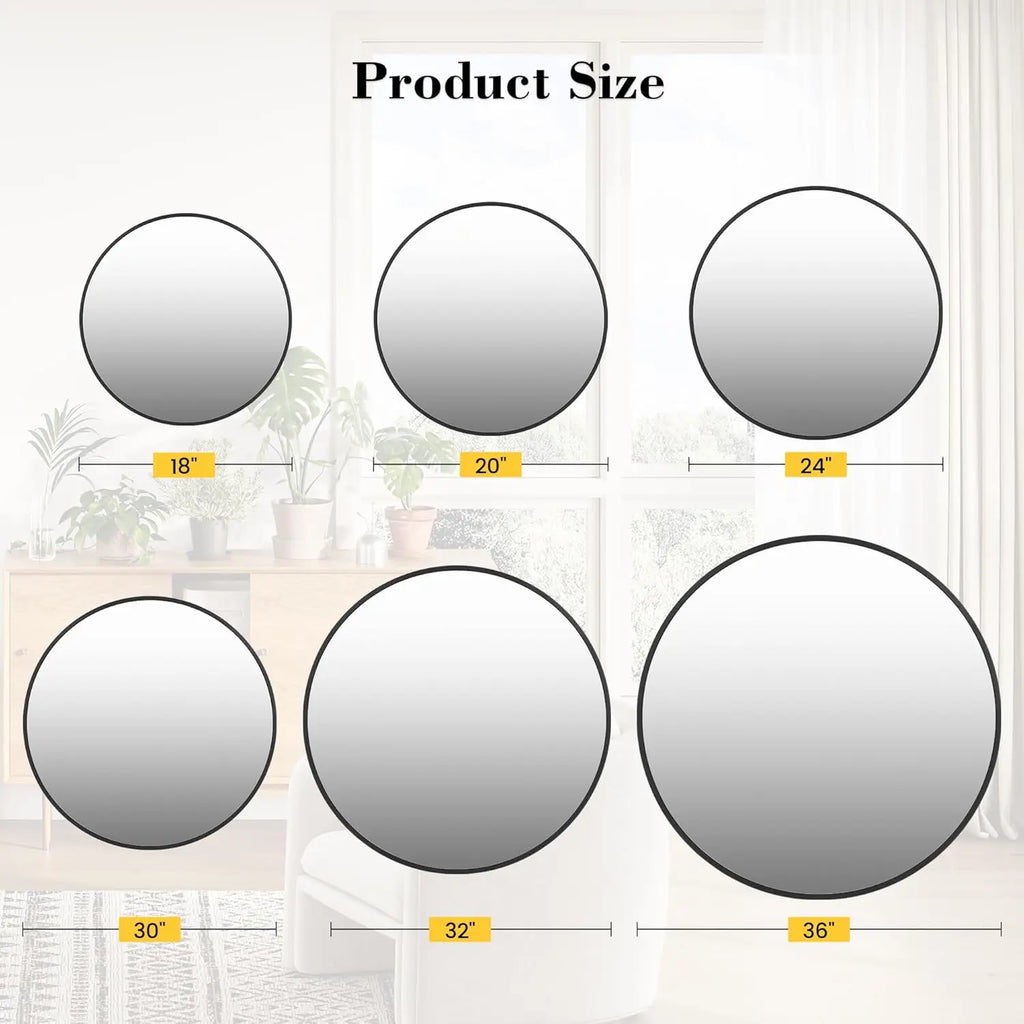 Round Metal Frame  Wall Mirror For Bathroom