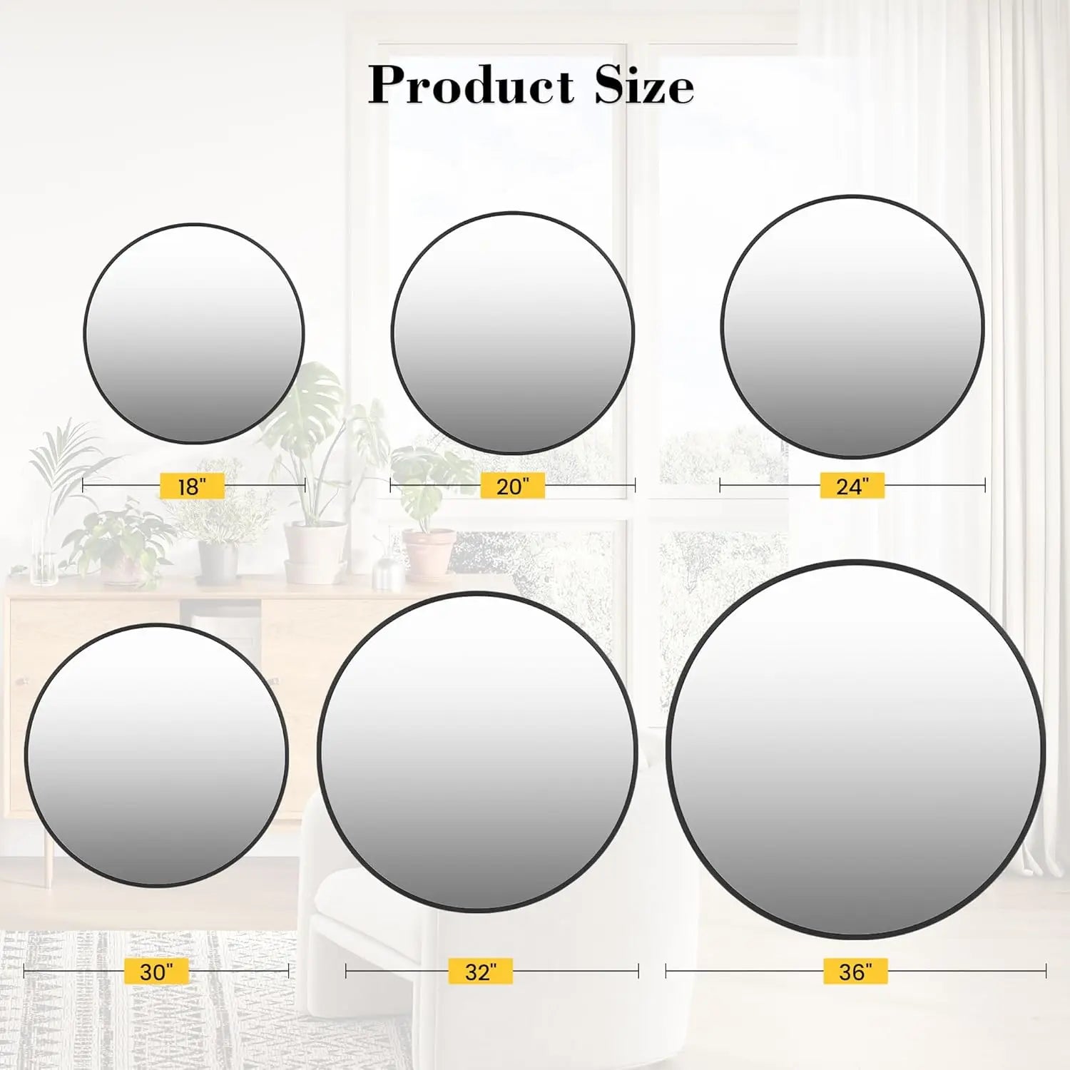 Round Metal Frame  Wall Mirror For Bathroom