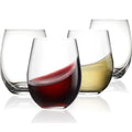 Stemless Wine Glass, Red and White 18oz Stemless Wine Glass Set of 6, Drink Glasses with Durable Chip Resistant Rim, Large Wine