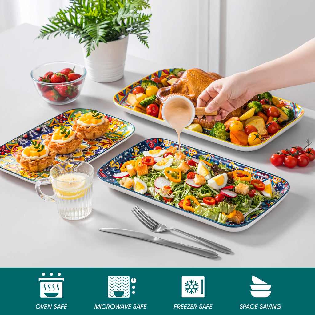 Rectangular Ceramic Salad Plates