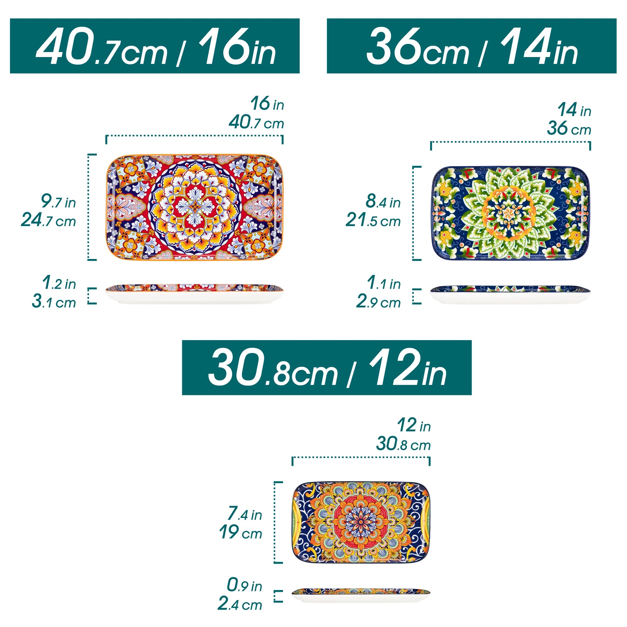 Rectangular Ceramic Salad Plates