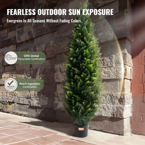 36 inch Tall Artificial Cedar Topiary Tree (2 Pieces)