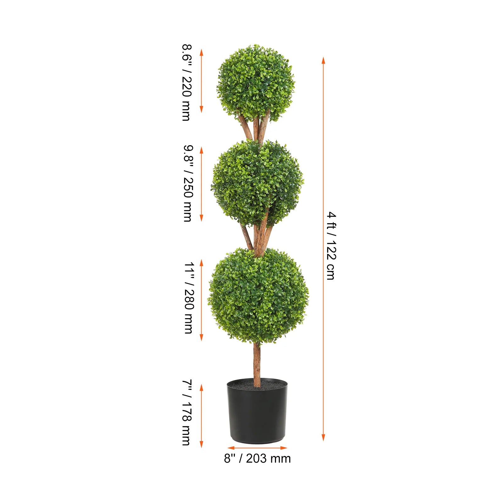 1/2pcs Artificial Boxwood Spiral Topiary Plant
