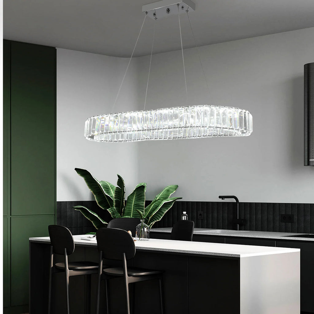 Modern Luxury Crystal Oval Design Led Chandelier