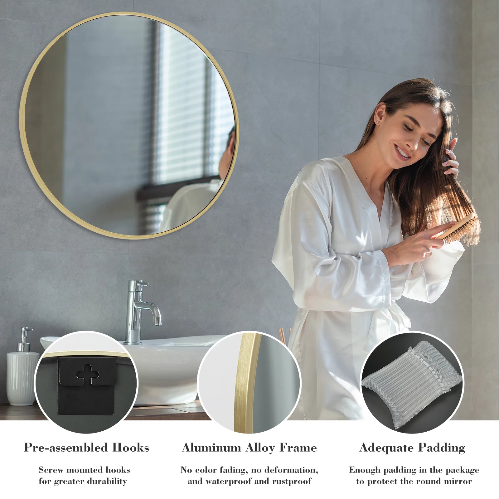 Large Round Vanity  Mirror
