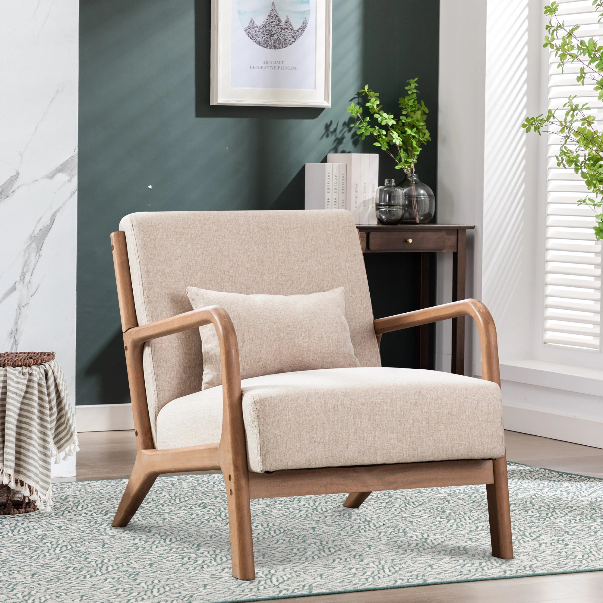 Solid Color Solid Wood Living Room Chair