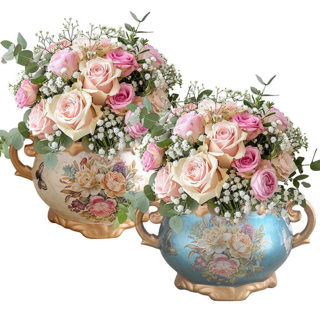 Desktop Flower Arrangement Vase with Handle