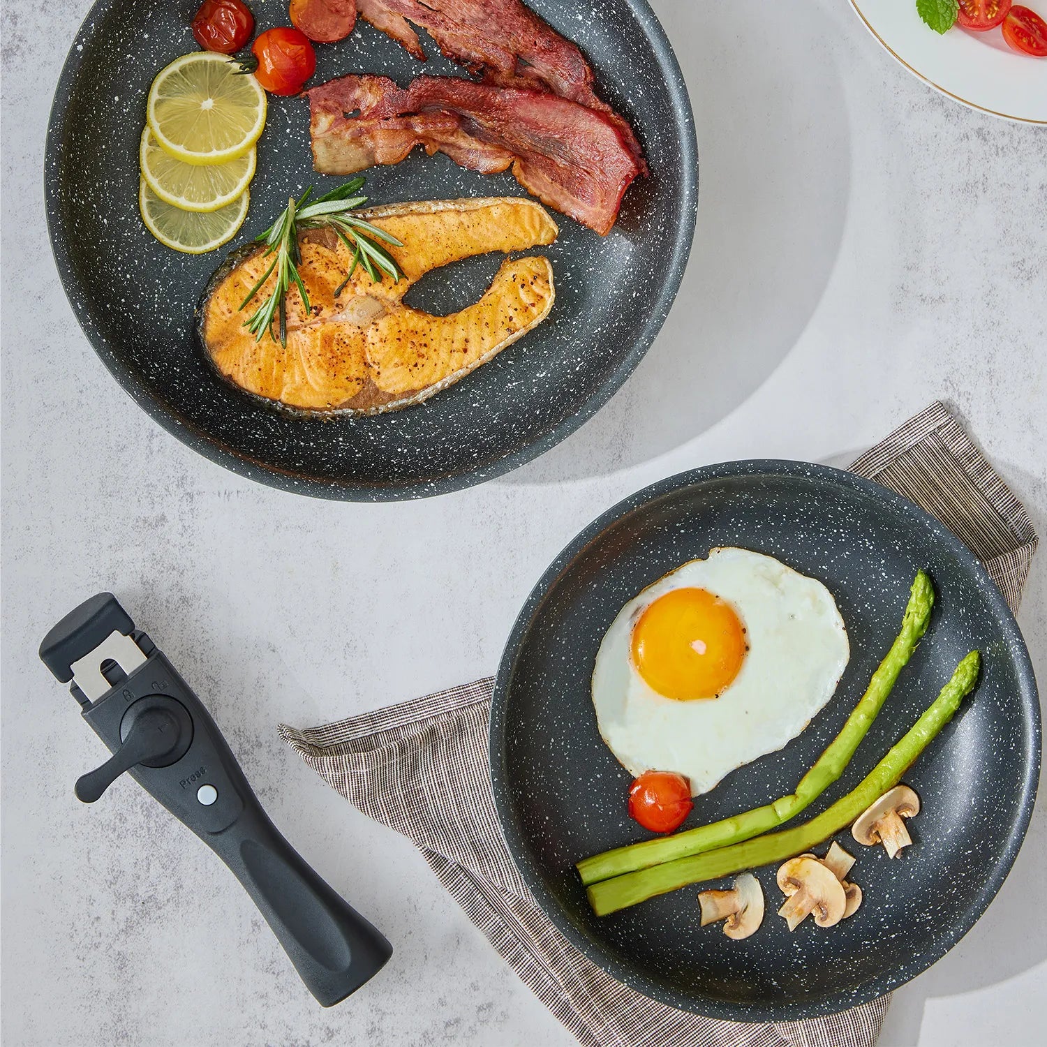 10 piece  nonstick Induction Cookware Set with Removable Handles,