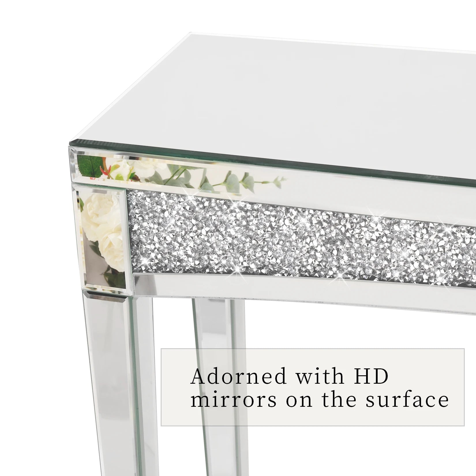 Mirrored  Silver Console Table