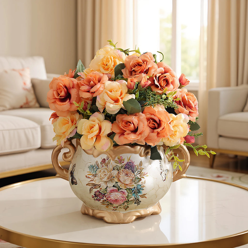 Desktop Flower Arrangement Vase with Handle