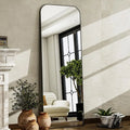 Full Length Mirror, Black Rounded Corner Aluminum Frame