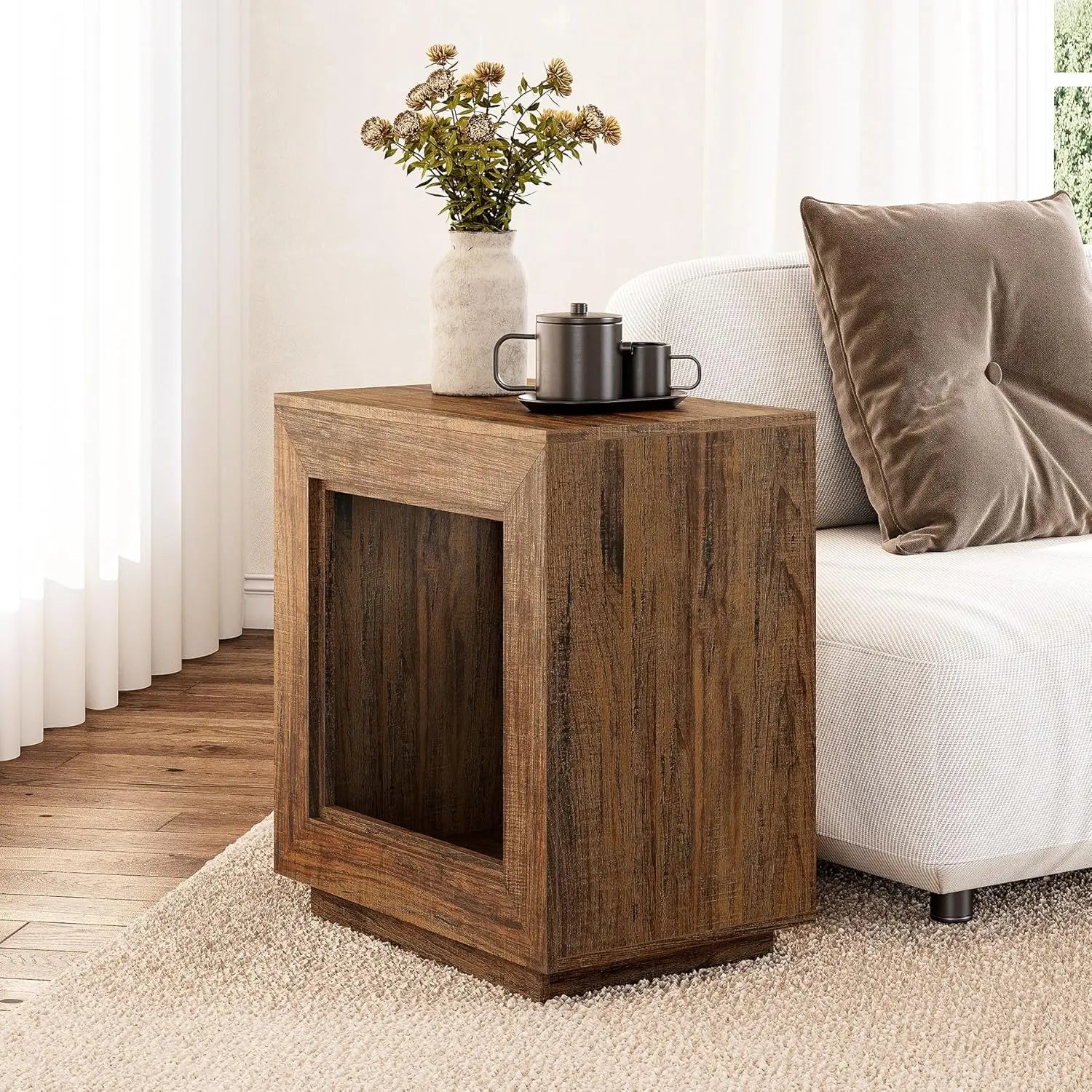 Farmhouse Sofa Side Tables for Living Room