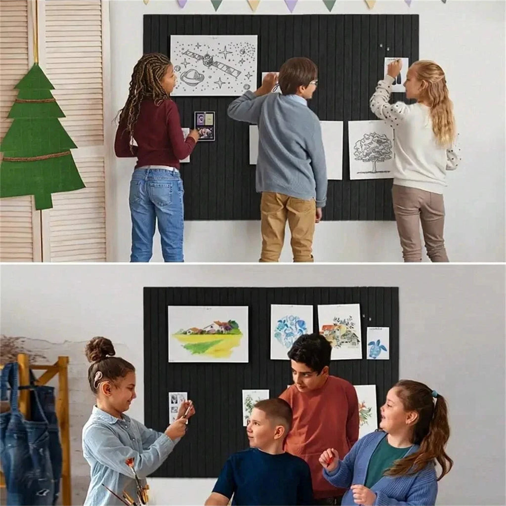 6/12PCS Felt Wall Panel Stickers